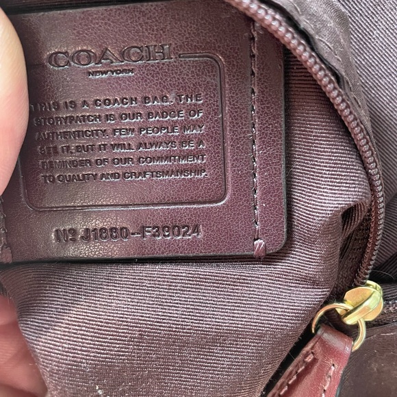 COACH F39024 FLOCKED VELVET CHAIN PRINT LEXY BAG CLARET RED - Picture 11 of 11